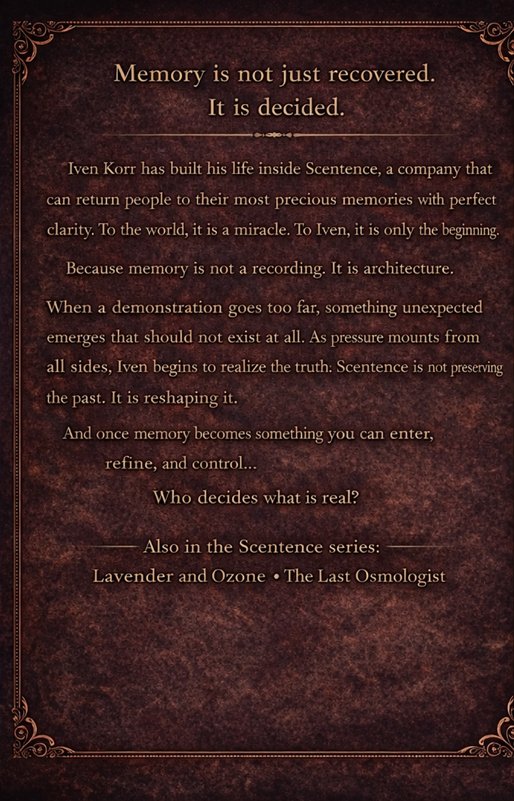 Scentence: The First Recall back cover